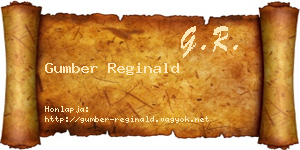 Gumber Reginald névjegykártya
